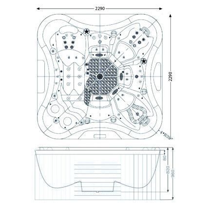 Гідромасажний басейн IQUE Eden 2310-EP (WiFi) (229х229х96 см) 6858 фото