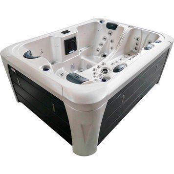 Гідромасажний басейн Aquajoy Miami (230х170х92 см), Сріблясто-білий мармур 40351 фото