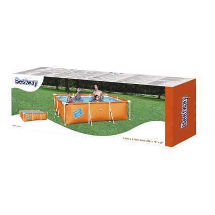 Дитячий каркасний басейн Bestway 56411 (300x201x66 см) з картриджним фільтром 6922 фото