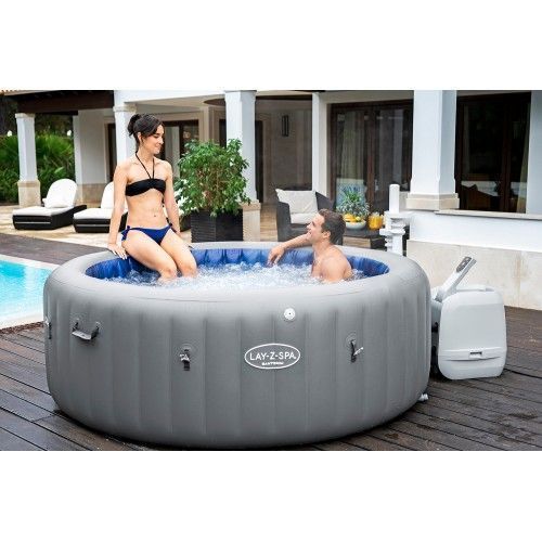 Надувний джакузі Bestway 6001T LAY-Z-SPA Santorini HydroJet Pro з програмним керуванням, на 7 осіб &Oslash; 216 x 80 см, графіт| , Bestway 6001T фото