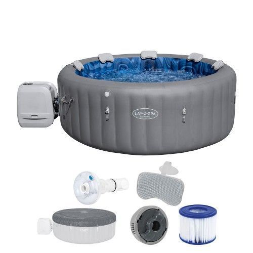 Надувний джакузі Bestway 6001T LAY-Z-SPA Santorini HydroJet Pro з програмним керуванням, на 7 осіб &Oslash; 216 x 80 см, графіт| , Bestway 6001T фото