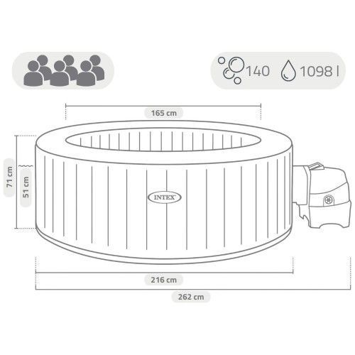 Надувний джакузі - СПА Intex 28428 216 х 71 см PureSpa Bubble Massage 28428 фото