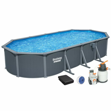 Збірний басейн Bestway Hydrium 561CW (732х366х132 см) з піщаним фільтром, драбиною та тентом 37846 фото