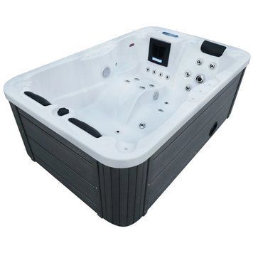 Гідромасажний басейн Aquajoy Alicante (205х130х70 см), Сріблясто-білий мармур 41070 фото