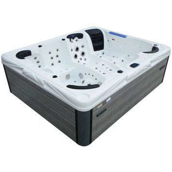 Гідромасажний басейн Aquajoy Saint-Tropez (280х230х95 см), Сріблясто-білий мармур 41073 фото
