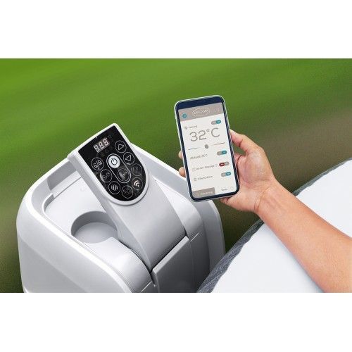 Надувний джакузі Bestway 6001Q LAY-Z-SPA San Francisco HydroJet Pro з керуванням за допомогою додатків, на 7 осіб, 230 x 230 x 71 см, вигляд мармуру (оксамитовий сірий)| , Bestway 6001Q фото