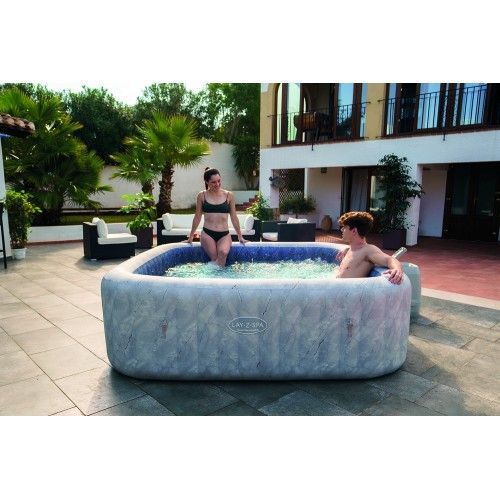 Надувний джакузі Bestway 6001Q LAY-Z-SPA San Francisco HydroJet Pro з керуванням за допомогою додатків, на 7 осіб, 230 x 230 x 71 см, вигляд мармуру (оксамитовий сірий)| , Bestway 6001Q фото