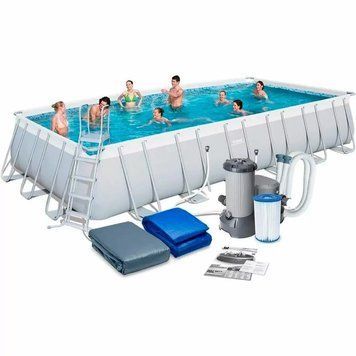 Каркасний басейн Bestway 56474 (732х366х132 см) з картриджним фільтром, драбиною та тентом 16588 фото